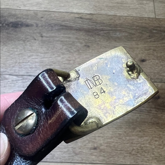 Vintage Leather Belt w/DMB Brass Buckle RTM main image 4